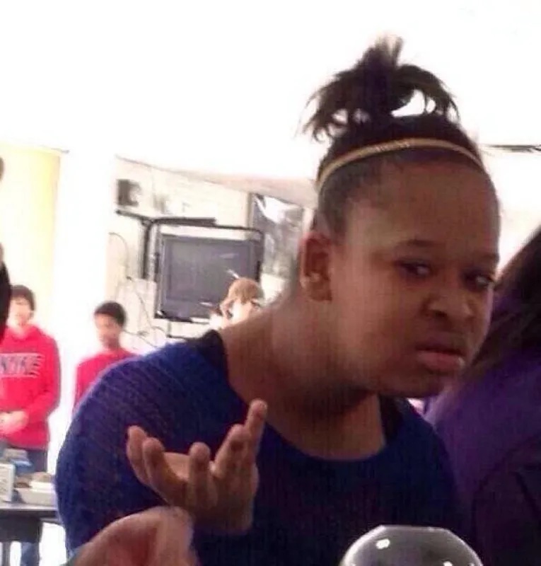 A girl giving a puzzled side-eye